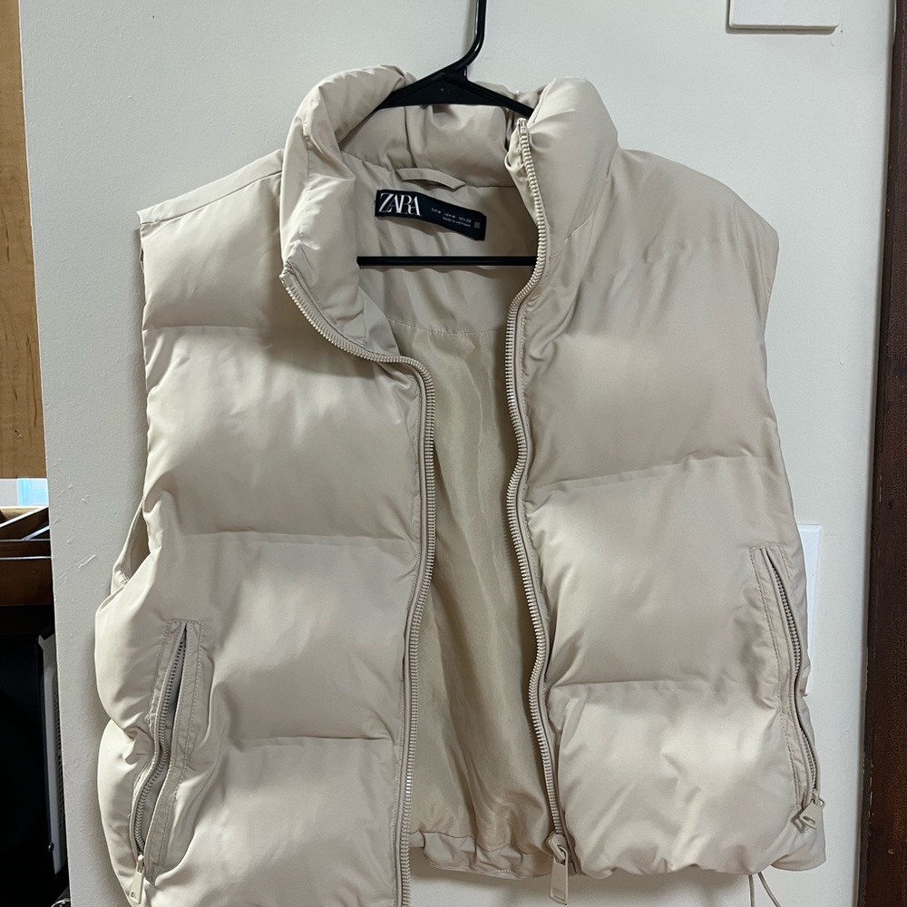 Zara Cream Quilted Vest